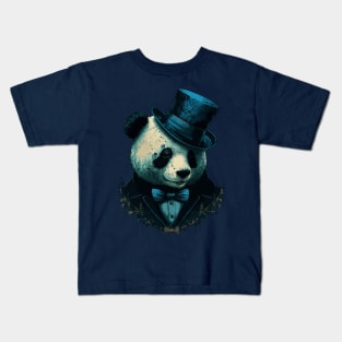 Panda wearing Top Hat Kids T-Shirt